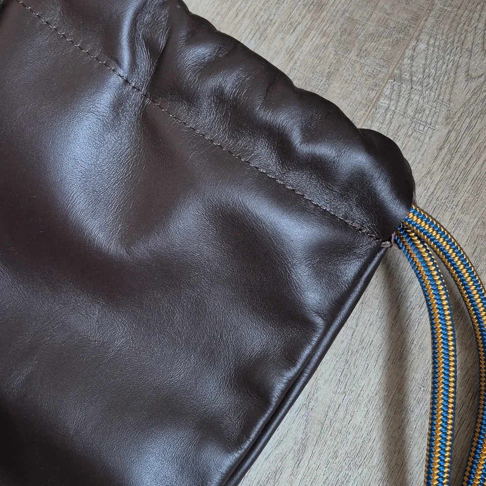 NWOT Leather Drawstring Backpack - Picture 3 of 5